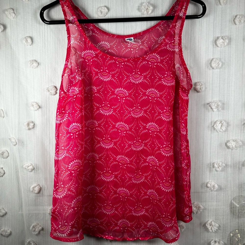 Old Navy Women's Pink Floral Sleeveless Top Size S